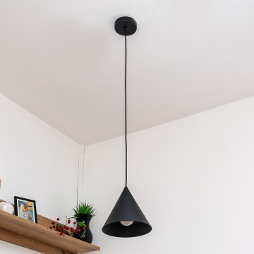 Candeeiro suspenso por cabo ETNA 1xE27/15W/230V Ø 18,5 cm preto
