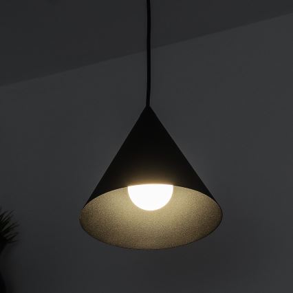 Candeeiro suspenso por cabo ETNA 1xE27/15W/230V Ø 18,5 cm preto