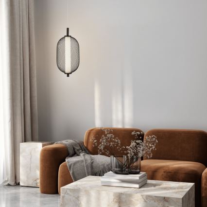 Candeeiro suspenso por cabo PUMA LED/10W/230V Ø 15 cm preto