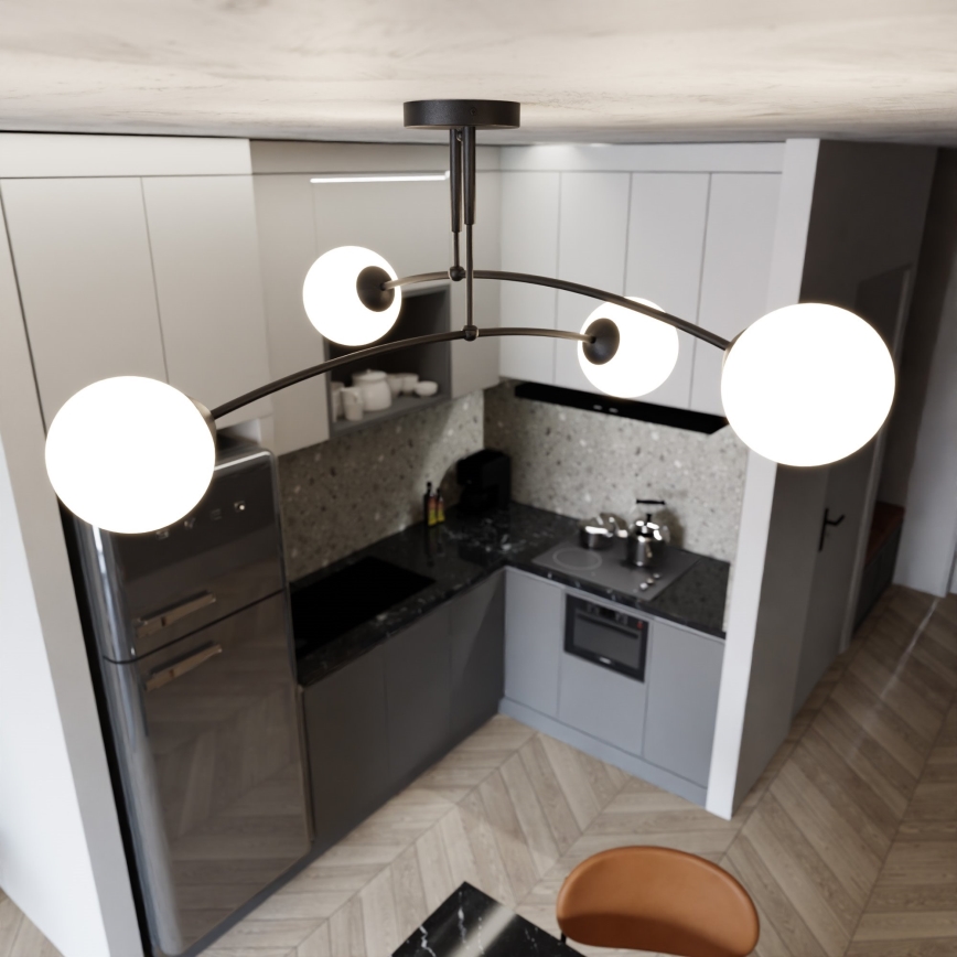 Candeeiro suspenso PREGOS 4xE14/10W/230V preto