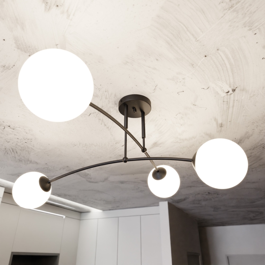 Candeeiro suspenso PREGOS 4xE14/10W/230V preto