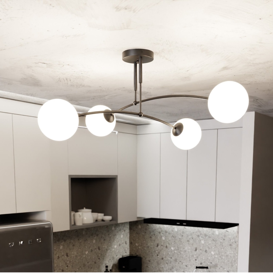 Candeeiro suspenso PREGOS 4xE14/10W/230V preto