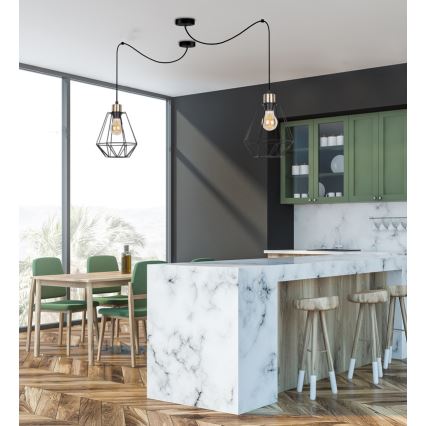 Candeeiro suspenso PRIMO 1xE27/60W/230V aranha