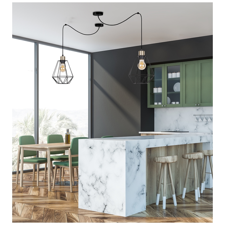 Candeeiro suspenso PRIMO 1xE27/60W/230V aranha