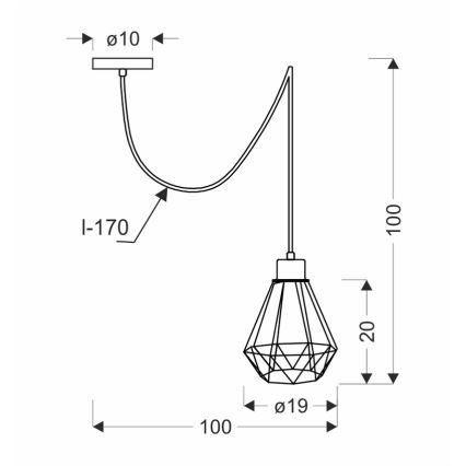 Candeeiro suspenso PRIMO 1xE27/60W/230V aranha