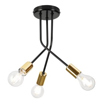 Candeeiro suspenso PRIYA 3xE27/15W/230V preto