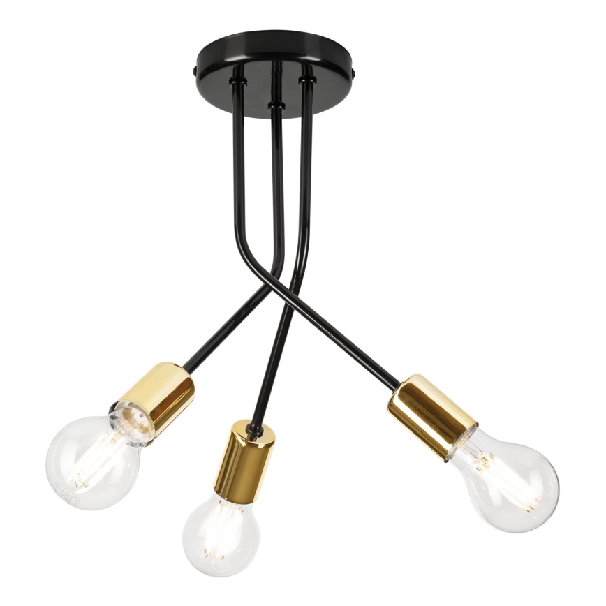 Candeeiro suspenso PRIYA 3xE27/15W/230V preto