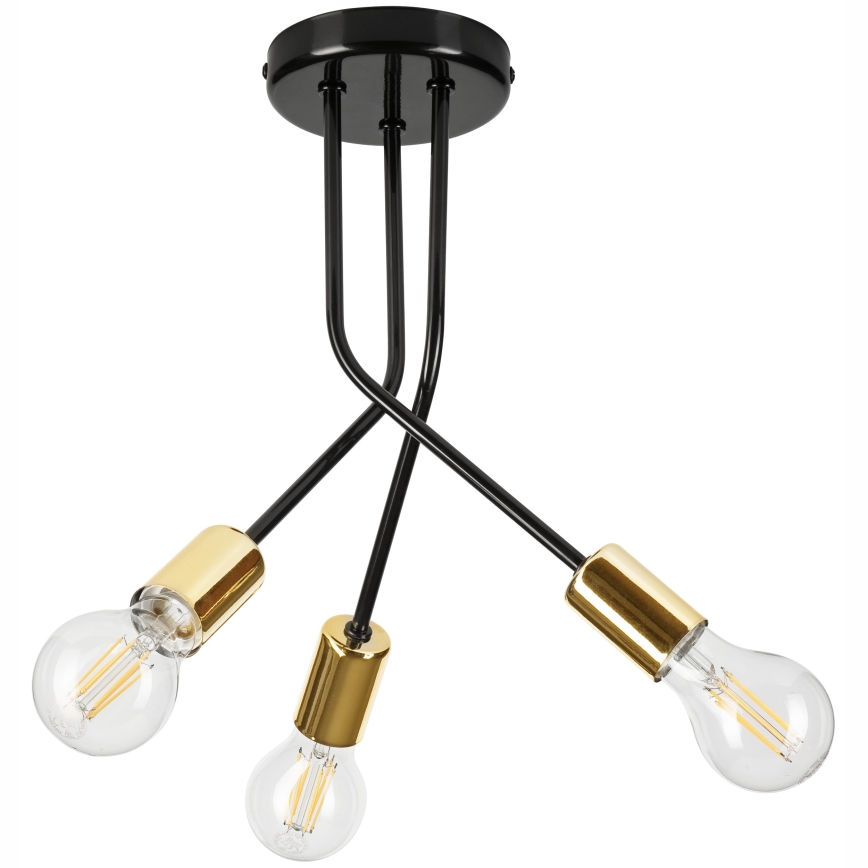 Candeeiro suspenso PRIYA 3xE27/15W/230V preto