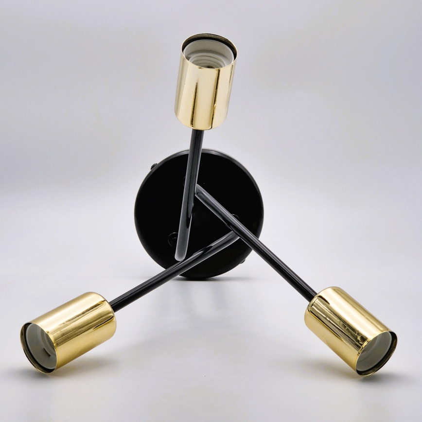 Candeeiro suspenso PRIYA 3xE27/15W/230V preto