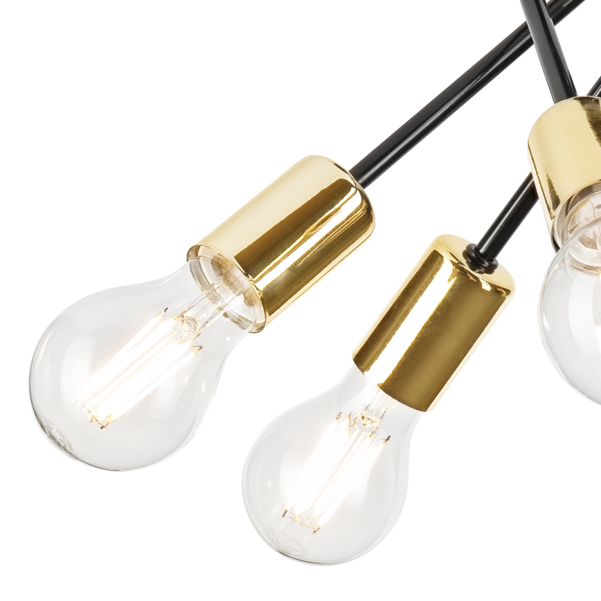 Candeeiro suspenso PRIYA 5xE27/15W/230V preto