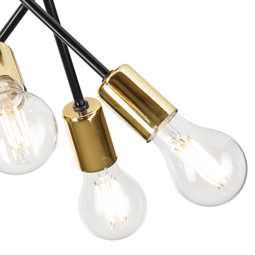 Candeeiro suspenso PRIYA 5xE27/15W/230V preto