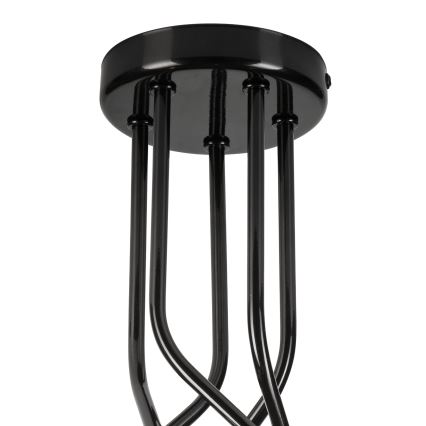 Candeeiro suspenso PRIYA 5xE27/15W/230V preto