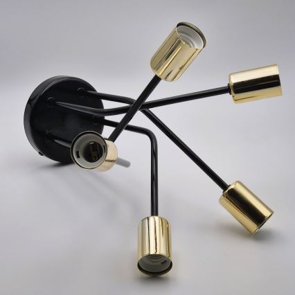 Candeeiro suspenso PRIYA 5xE27/15W/230V preto