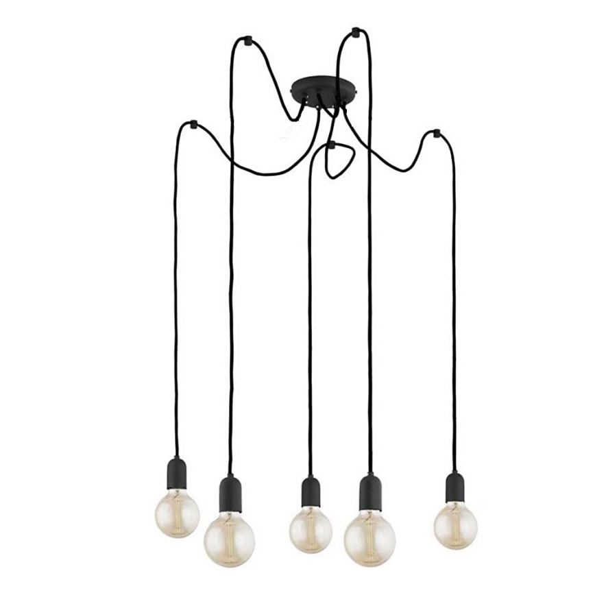 Candeeiro suspenso QUALLE 5xE27/60W/230V aranha
