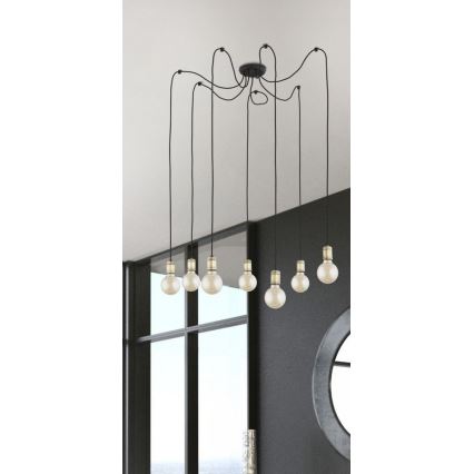 Candeeiro suspenso QUALLE 5xE27/60W/230V aranha