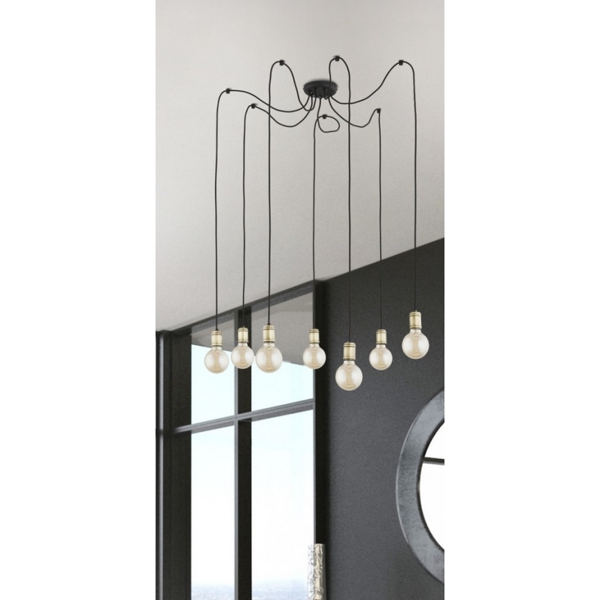 Candeeiro suspenso QUALLE 5xE27/60W/230V aranha