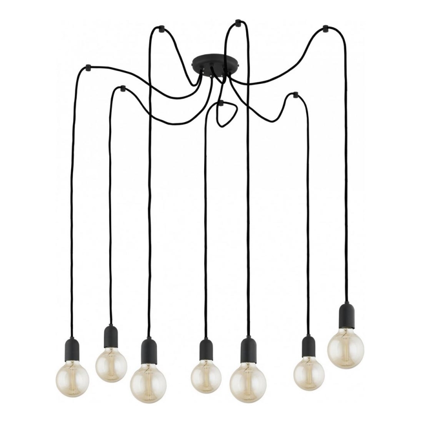 Candeeiro suspenso QUALLE 7xE27/60W/230V aranha
