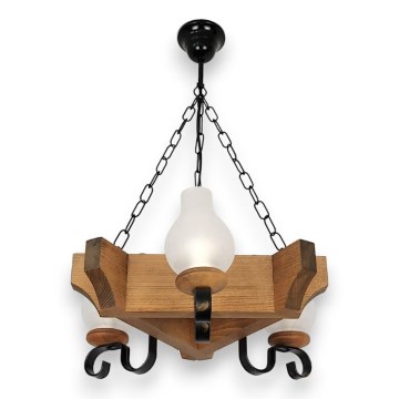 Candeeiro suspenso QUEEN 3xE14/40W/230V faia - FSC certificado