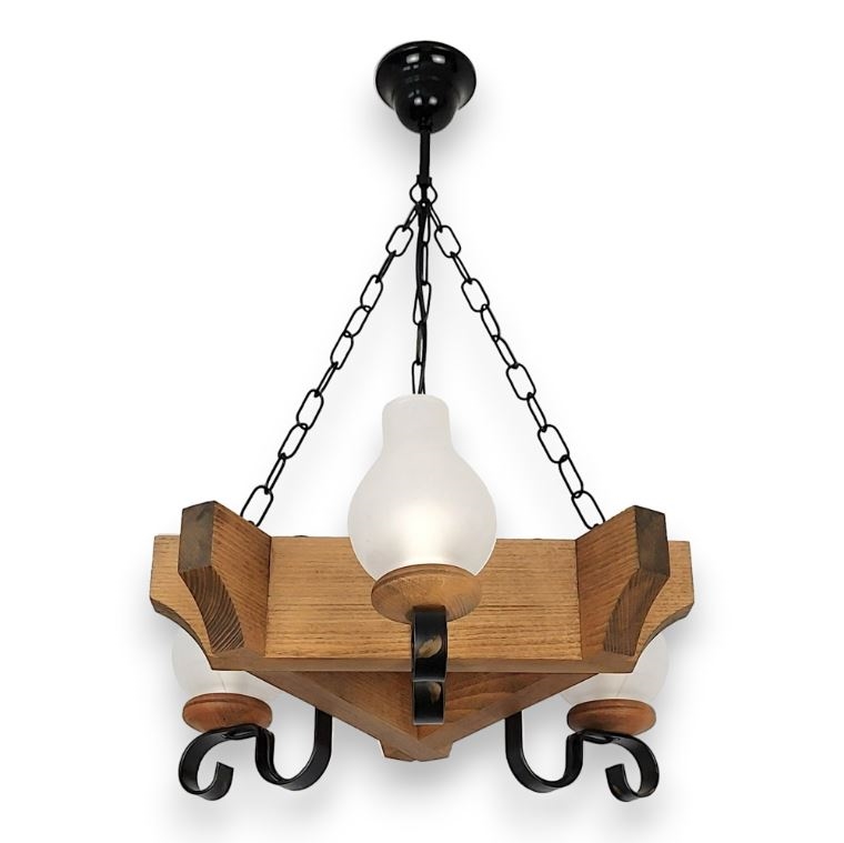Candeeiro suspenso QUEEN 3xE14/40W/230V faia