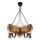 Candeeiro suspenso QUEEN 3xE14/40W/230V faia