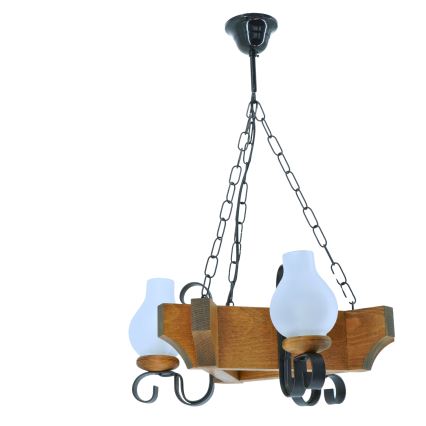 Candeeiro suspenso QUEEN 3xE14/40W/230V faia
