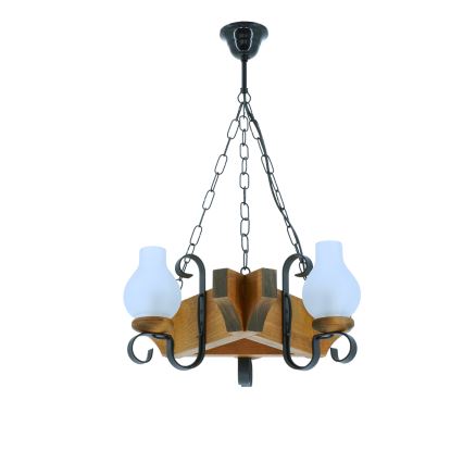 Candeeiro suspenso QUEEN 3xE14/40W/230V faia