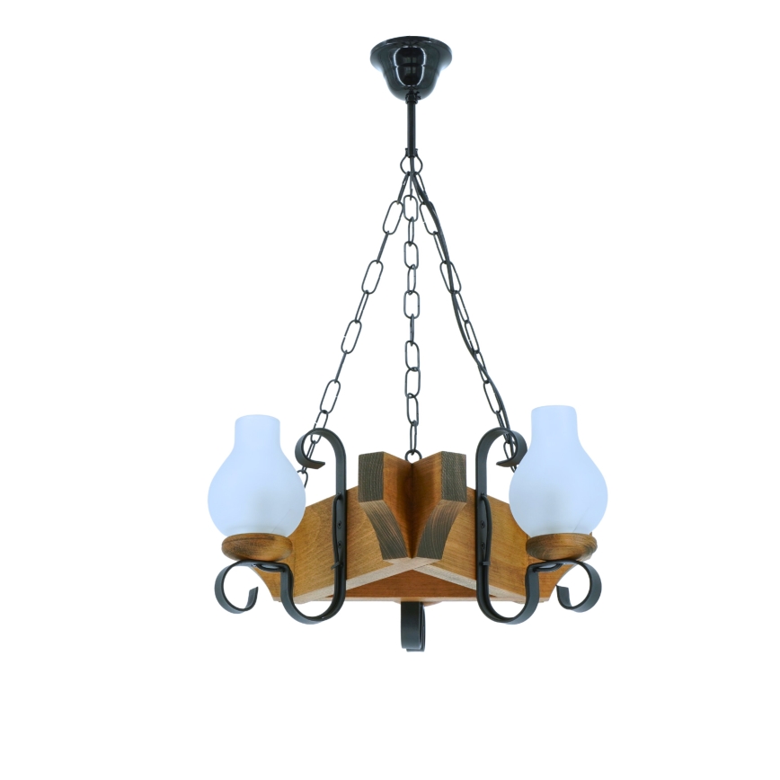 Candeeiro suspenso QUEEN 3xE14/40W/230V faia