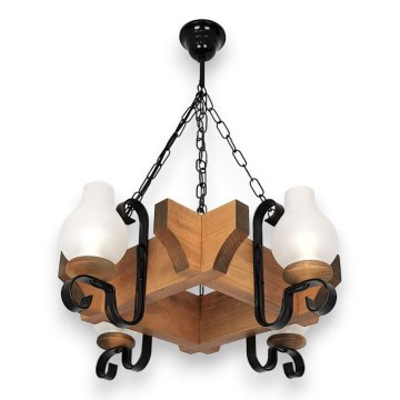 Candeeiro suspenso QUEEN 4xE14/40W/230V faia - FSC certificado