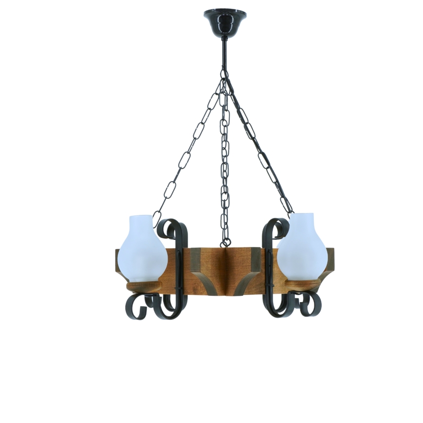Candeeiro suspenso QUEEN 4xE14/40W/230V faia - FSC certificado