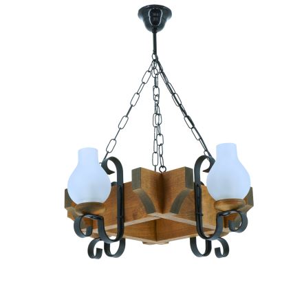 Candeeiro suspenso QUEEN 4xE14/40W/230V faia