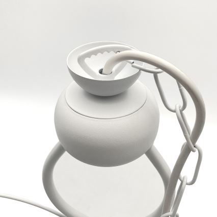 Candeeiro suspenso RETRO 2xE27/60W/230V branco mate
