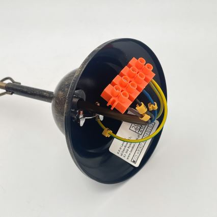 Candeeiro suspenso RETRO 2xE27/60W/230V bronze/pátina