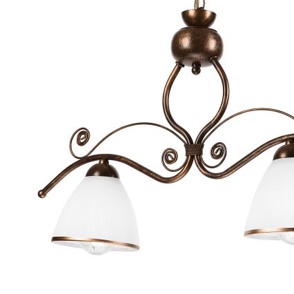 Candeeiro suspenso RETRO 2xE27/60W/230V cobre/pátina