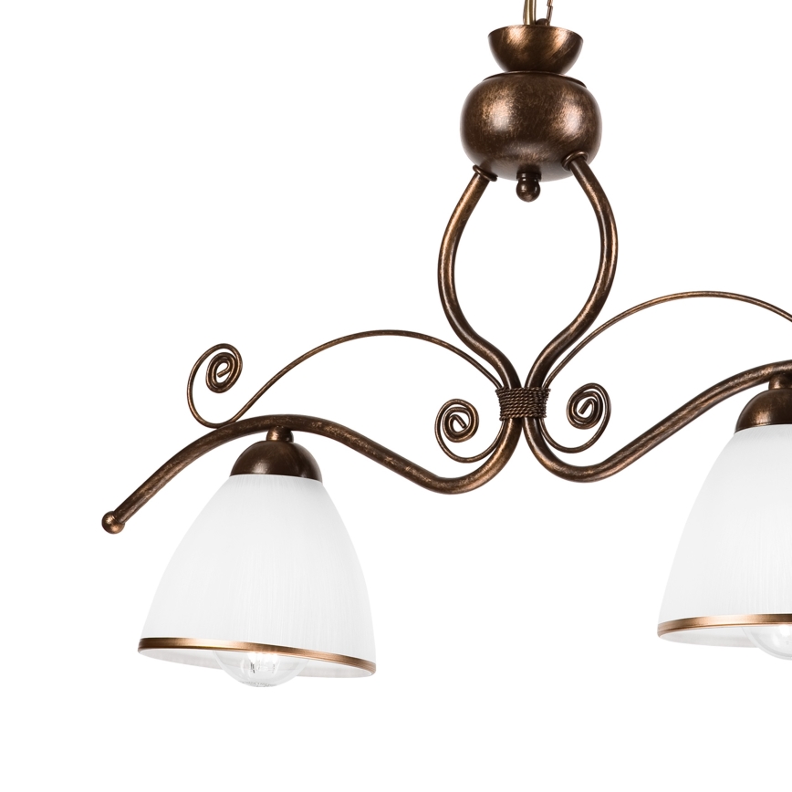 Candeeiro suspenso RETRO 2xE27/60W/230V cobre/pátina