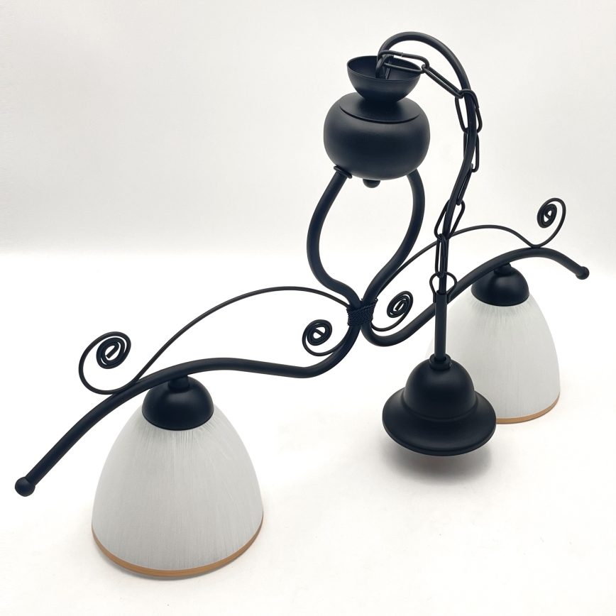 Candeeiro suspenso RETRO 2xE27/60W/230V mate preto