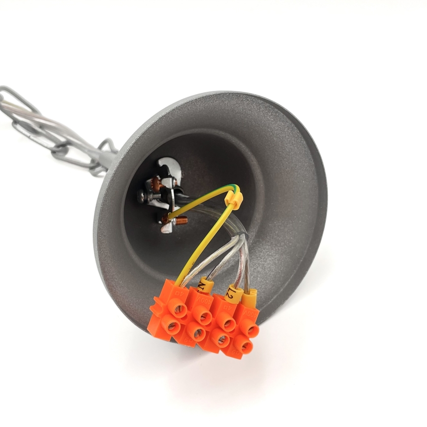 Candeeiro suspenso RETRO 2xE27/60W/230V prateado