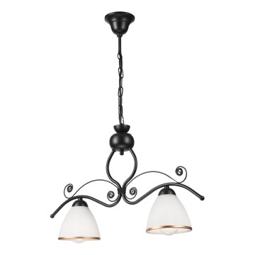 Candeeiro suspenso RETRO 2xE27/60W/230V preto