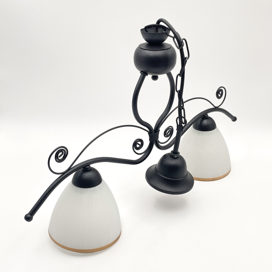 Candeeiro suspenso RETRO 2xE27/60W/230V preto