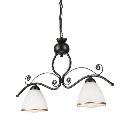 Candeeiro suspenso RETRO 2xE27/60W/230V preto