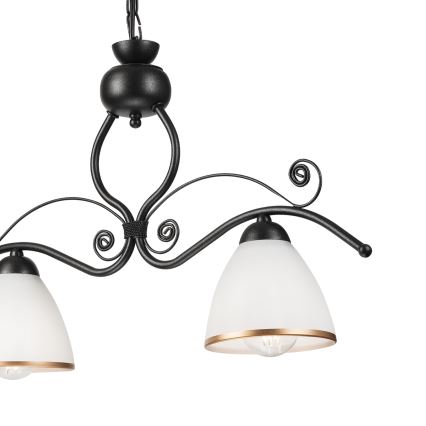 Candeeiro suspenso RETRO 2xE27/60W/230V preto