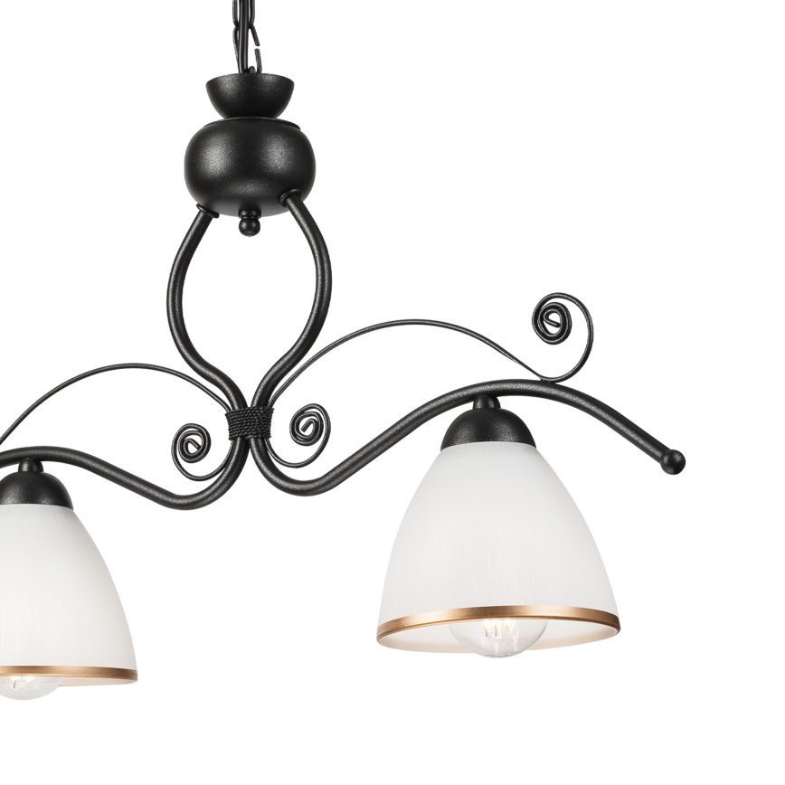 Candeeiro suspenso RETRO 2xE27/60W/230V preto