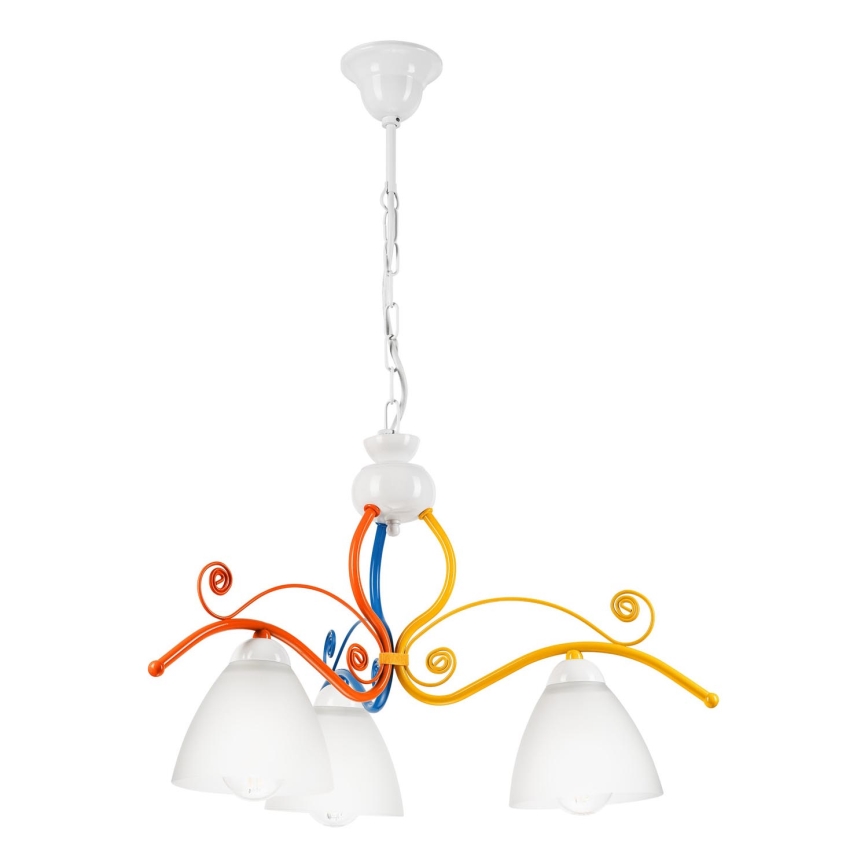 Candeeiro suspenso RETRO 3xE27/60W/230V branco/colorido