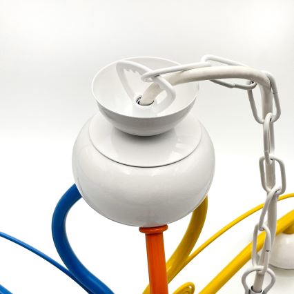 Candeeiro suspenso RETRO 3xE27/60W/230V branco/colorido