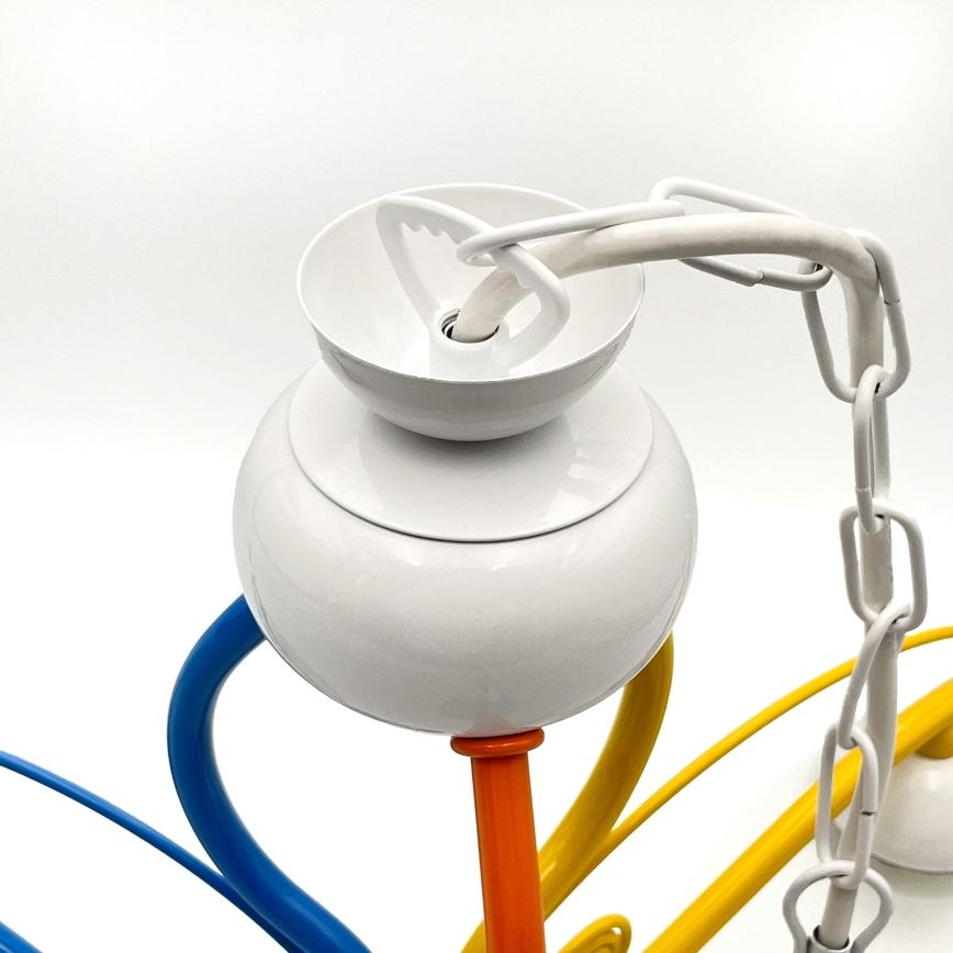 Candeeiro suspenso RETRO 3xE27/60W/230V branco/colorido