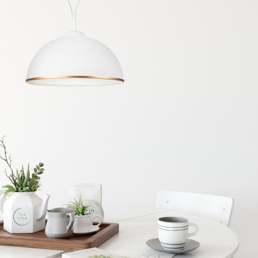 Candeeiro suspenso RETRO II 1xE27/60W/230V branco