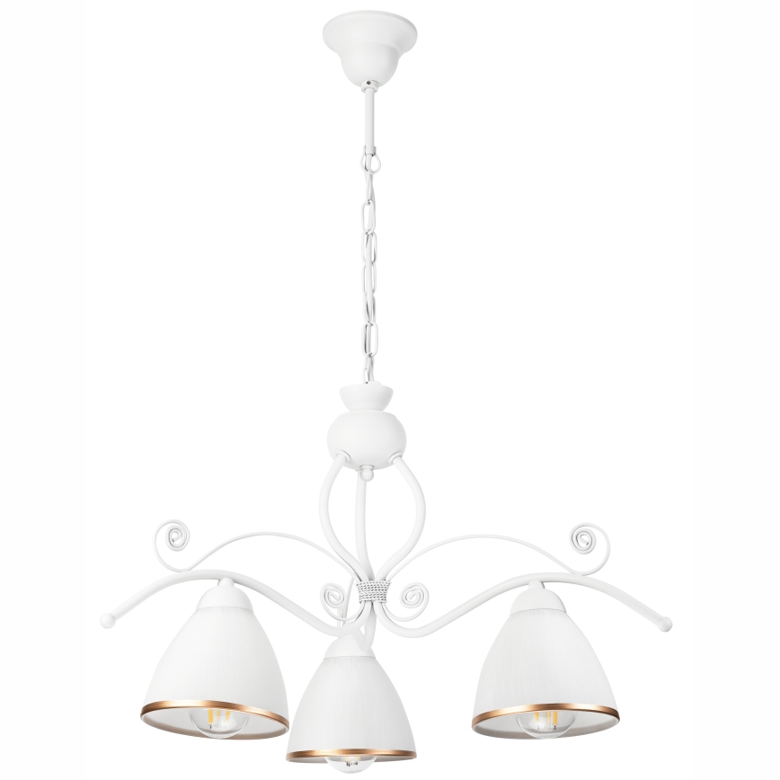Candeeiro suspenso RETRO II 3xE27/60W/230V branco