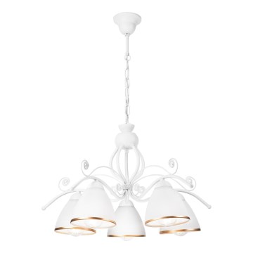 Candeeiro suspenso RETRO II 5xE27/60W/230V branco