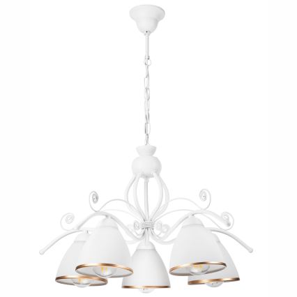 Candeeiro suspenso RETRO II 5xE27/60W/230V branco