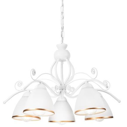Candeeiro suspenso RETRO II 5xE27/60W/230V branco