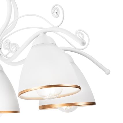 Candeeiro suspenso RETRO II 5xE27/60W/230V branco
